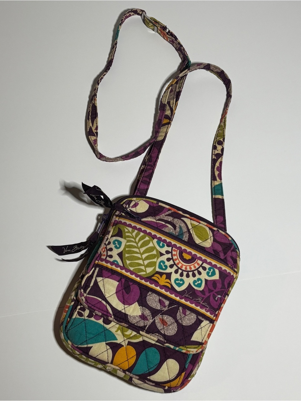 Vera Bradley‎ Purple Floral & Teal Quilted Crossbody